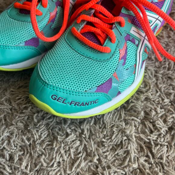 Asics Women's Gel-Frantic Blue / Purple / Orange Athletic Shoes Size 6.5 - Picture 3 of 7
